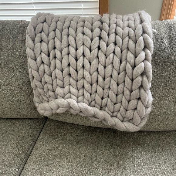 Bedding Grey Chunky Knit Throw Poshmark